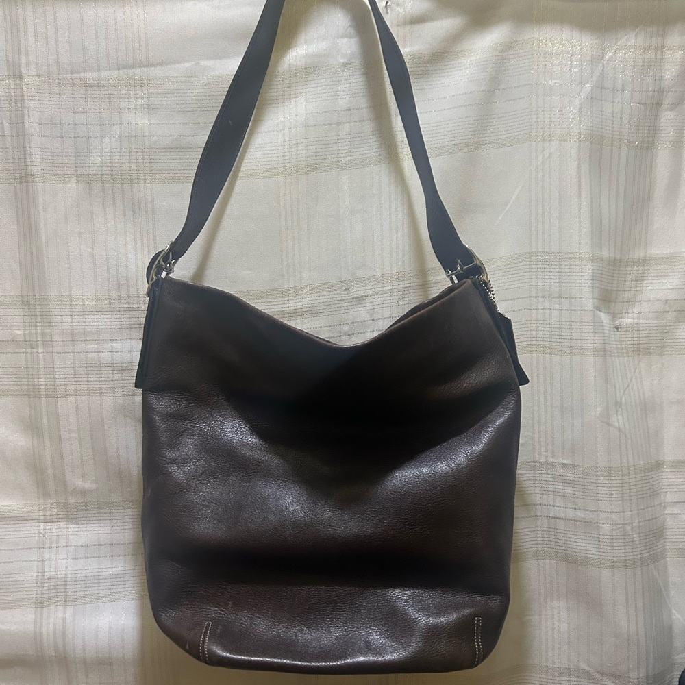 Coach Dark Brown Leather Hobo Shoulder Bag vintage